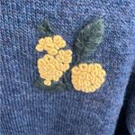 CARA CARA PAULI ALPACA WOOL CROPPED BLUE ROUND CREW NECK SWEATER S Photo 4