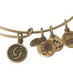 ALEX AND ANI new ꥟ Mini Script Initial "G" Wire Bangle Bracelet ꥟ Rafaelian Gold Photo 4