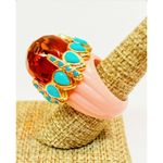 NWT Parker Kennedy “Candi” Statement Cocktail Ring Size 7/8 MSRP $90 Blue Photo 5