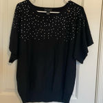 Cable & Gauge EUC |  women’s‎ black jewel decorated crewneck sweater large Photo 0