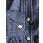New York & Co. Navy Blue Denim Trench Coat Photo 8