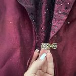 garnet red beaded sequin Evening Gown with Sheer Jacket 12 NWT Photo 5