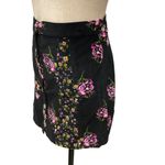 BDG Urban Outfitters Logan Floral Button Front Mini Skirt Size M Black Velvet Photo 5