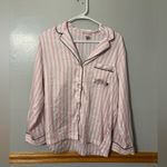 Victoria's Secret  Satin Long Pajama Set Pink Iconic Stripe Size Small Photo 1