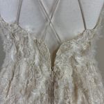 J.‎ ING Cream Lace Shag Strappy Open Back MIDI Dress Size Medium Photo 6