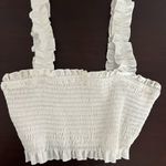 White Ruffled Smocked Top Size XS Photo 0
