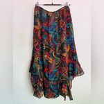 Chico's Vintage Chico’s Design Silk Paisley Handkerchief Hem Skirt Size 1 Boho Y2K Photo 4