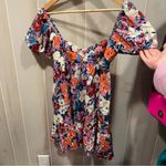 VICI Cute floral linen blend puff sleeve babydoll off the shoulder mini dress Photo 8