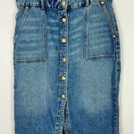 Michael Kors Michael‎ Kors Denim Midi Skirt 10 Button Front Pockets Y2K Vintage Modest Boho Photo 0