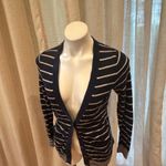 Madewell Striped Cardigan sz S Navy blue stripe sweater Photo 5