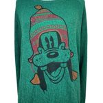 Disney Parks Goofy Christmas Holiday Green Long Sleeve Graphic Sweater Top XL Photo 4