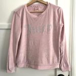 Juicy Couture  Womens Pink Velour Sweatshirt Small Rhinestone Spellout Bling Soft Photo 0