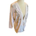 SHoK 80’s Light Gray Button Front Tribal Design Cardigan Jacket/Blazer Size XL Photo 3