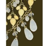 Apt. 9  Bib Statement Necklace gold Tone plastic rhinestones Adjustable 21.5" NWT Photo 1