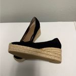 Bettye Muller Elegant Black Suede Espadrille Wedge Shoes Photo 4