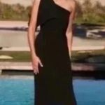 Dress the Population Tiffany One-Shoulder Midi Dress in Black Size Small Photo 11