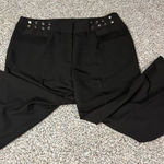 Larry Levine Women's Black Studded Waistline Stretch Dress Pants Size 10 Photo 0