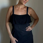 Hurley Dress Black Mesh Ruffle Tier Party Going Out Large Photo 0