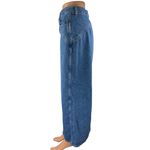 Madewell Women's Blue High Waisted Slit Straight Midi Denim Jean Skirt Size 26 Photo 1