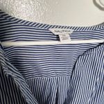 Nautica Split Neck Tunic Top Blue White Stripes Photo 6