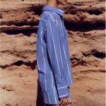 Cotton Stripe Long Sleeve Shirt Blue Size 12 Photo 2