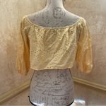 SheIn 100% cotton eyelet cropped front tie coquette top blouse puff sleeves Sz L Photo 5