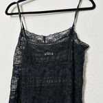 Free People NEW Condesa Mini Slip Rose Lace Black Ruffle Hem NWOT Sz Medium $98 Photo 3