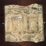 Hobo Clutch Wallet Snakeskin Print Evening Bag Faux Leather Kiss Lock 8.5x4.5" Brown Photo 0