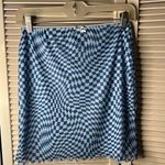 Wild Fable Wilde Fable Small Blue White Checkered Stretch Skirt Photo 0