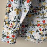 Boden 100% Cotton Bird Pattern Multicolor Floral Button Photo 7