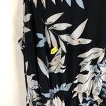 Leota Womens Helene Tie Hem Peplum Top Leaves Sleeveless Scoop Neck Black 1X Photo 3