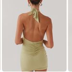 Peppermayo Sage Green Ruched Dress Photo 1