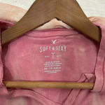 American Eagle Soft & Sexy Pink Tie Dye Short Cuffed Sleeve Top Oversized XS Photo 1