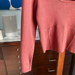 Abercrombie & Fitch Abercrombie Scoopneck, Ribbed Corset Rust Brown Sweater Top size L Photo 3