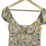 ASTR NWOT  The Label Cap Sleeve Floral Cut Out Mini Dress in Yellow Multi Size M Photo 9