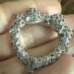 Silver tone rhinestone bow brooch Photo 5