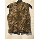 Dana B and Karen Animal Print Vest Dana Buchman Front Zip Lined Textured Vintage Brown Size 6 Photo 4