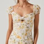 ASTR NWOT  The Label Cap Sleeve Floral Cut Out Mini Dress in Yellow Multi Size M Photo 3
