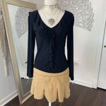 Early 2000's Whimsygoth Black Soft Ruffle Frilly Long sleeve Blouse Top S Size undefined Photo 3