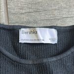 Bershka Black Crop Tank Top with Tie Front Photo 1