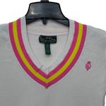 Ralph Lauren Vintage Lauren Size Large Short Sleeve Sweater Preppy Tennis Y2K Photo 2