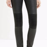 Madewell Skinny Skinny Waxed Coated Moto Jeans Black Ankle Zip Size 29 BO141 Photo 0