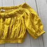 Free People Dancing Till Dawn Off the Shoulder Top Blouse Citrus Honey Photo 2