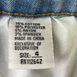 Oak & Poppy denim embroidered heart shorts light blue festival casual Women Sz 4 Photo 2