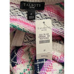Talbots  Pink Purple Argyle Sweater Back Zip Rayon Nylon Cotton Petite P‎ NEW Photo 2