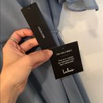 Lulus NWT Easy Listening Slate Blue Cold-Shoulder Wrap Maxi Dress Photo 10