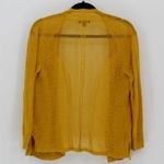 Alfani $78 Petite Medium Mustard Yellow Open Knit Linen Blend Boho Cardigan Photo 4