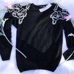 NWT Work in Progress Black Medium White Pearl Sweater Vintage Audrey Hepburn Photo 0