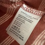 American Eagle Salmon Pink and White Striped Cropped Polo Shirt Photo 5