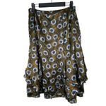 Etcetera Silk Peacock Asymmetrical Flowy Handkerchief Knee Length Skirt Size 6 Photo 4